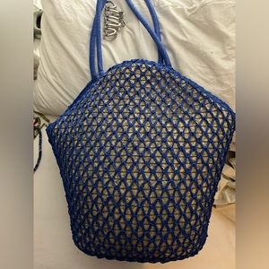 Blue beach bag tote